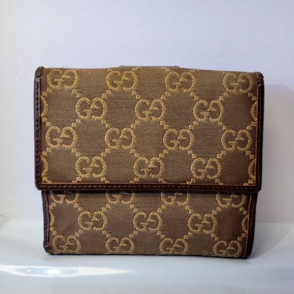 GUCCI GG Canvas Canvas Compact Wallet - Picture 2 of 12